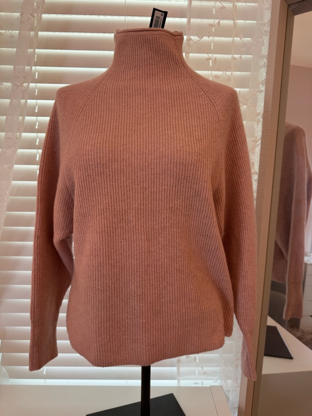 Express Dusty Pink Ribbed Turtleneck Sweater